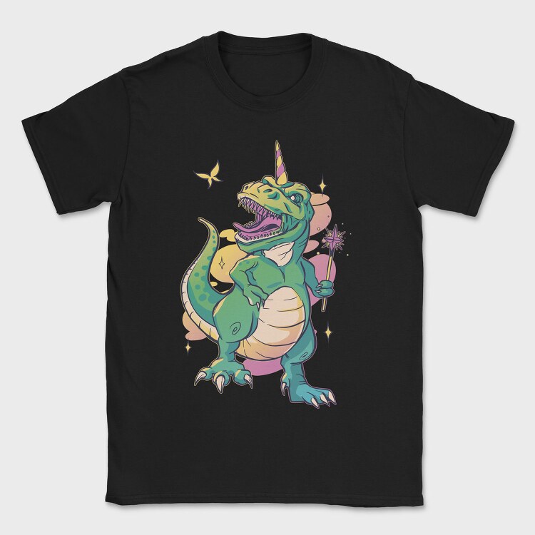 T Rex With Magic Wand Dino Fairy, Tricou Barbati (Unisex)