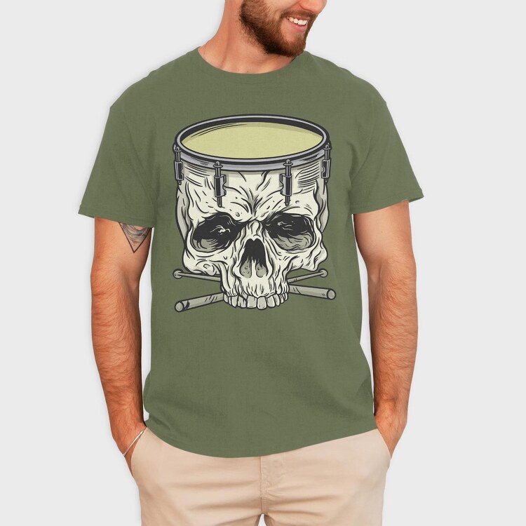 Skull drum, Tricou Barbati (Unisex)