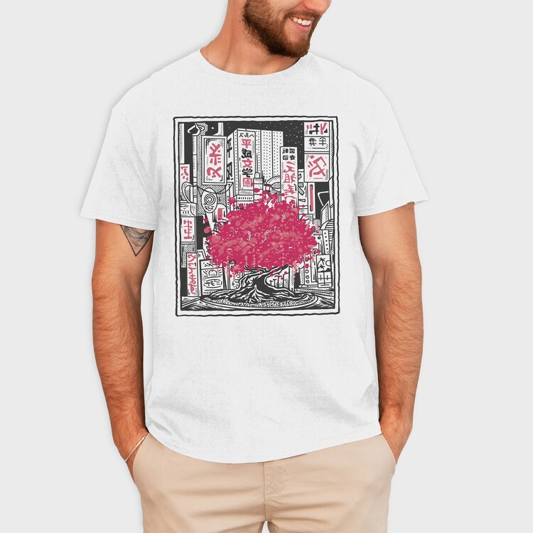 Japan Tree City, Tricou Barbati (Unisex)