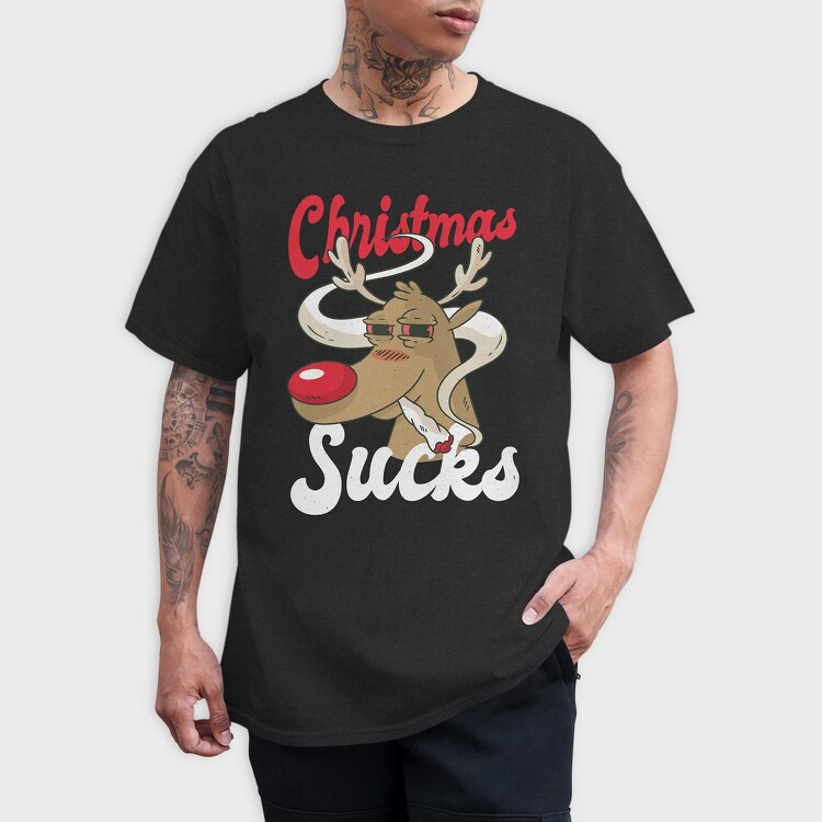 Reindeer Smoking, Tricou Barbati (Unisex)