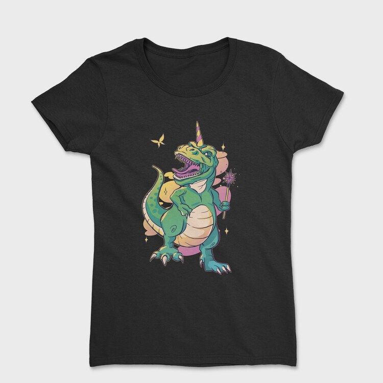 T Rex With Magic Wand Dino Fairy, Tricou Femei