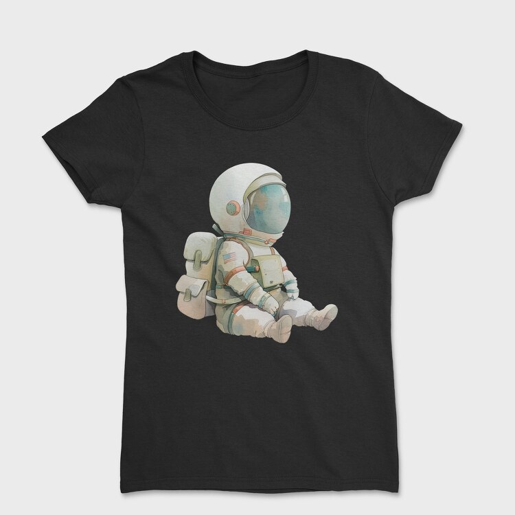 Astronaut Sitting Space, Tricou Femei