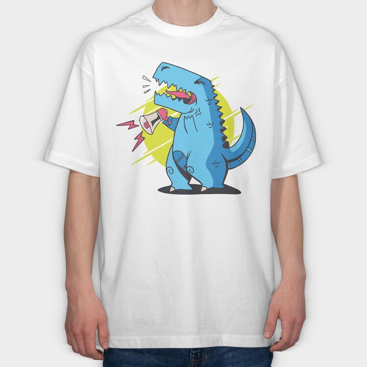 T Rex Megaphone Loud, Tricou Oversize Barbati (Unisex)