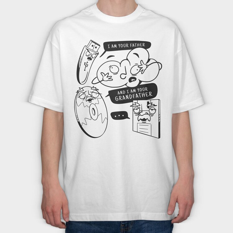 Technology Storage Cloud Usb Joke, Tricou Oversize Barbati (Unisex)