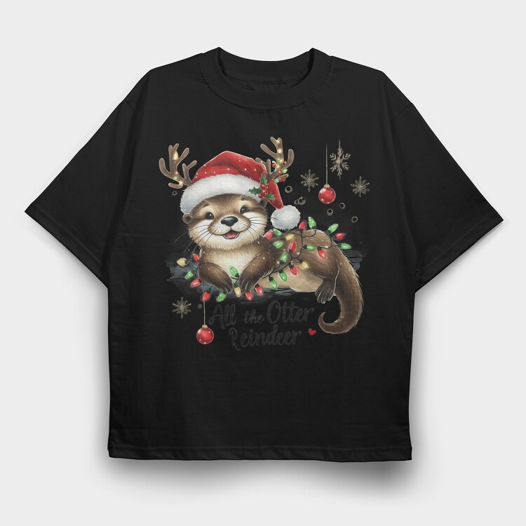 All The Otter Reindeer, Tricou Oversize Barbati (Unisex)