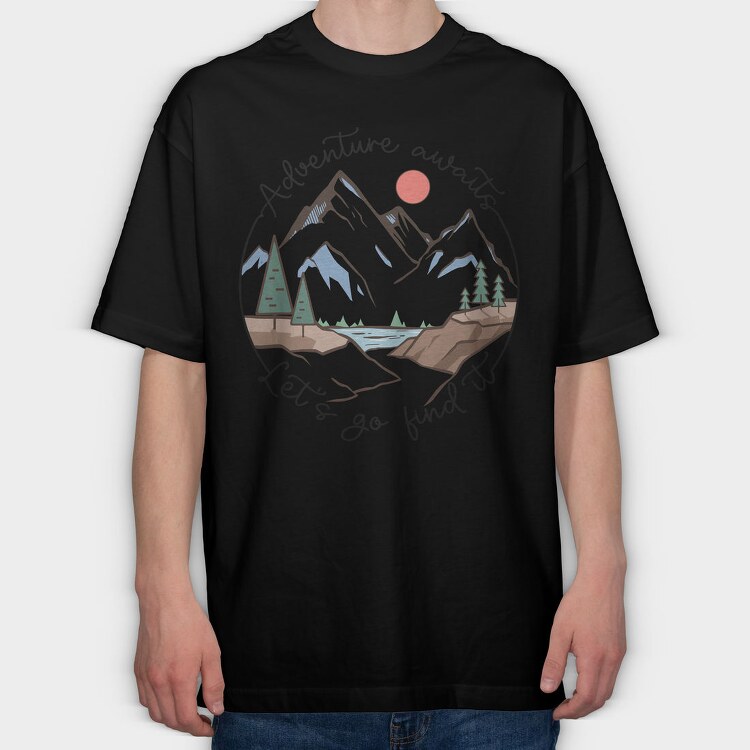 Adventure Awaits Lets Go Find It, Tricou Oversize Barbati (Unisex)