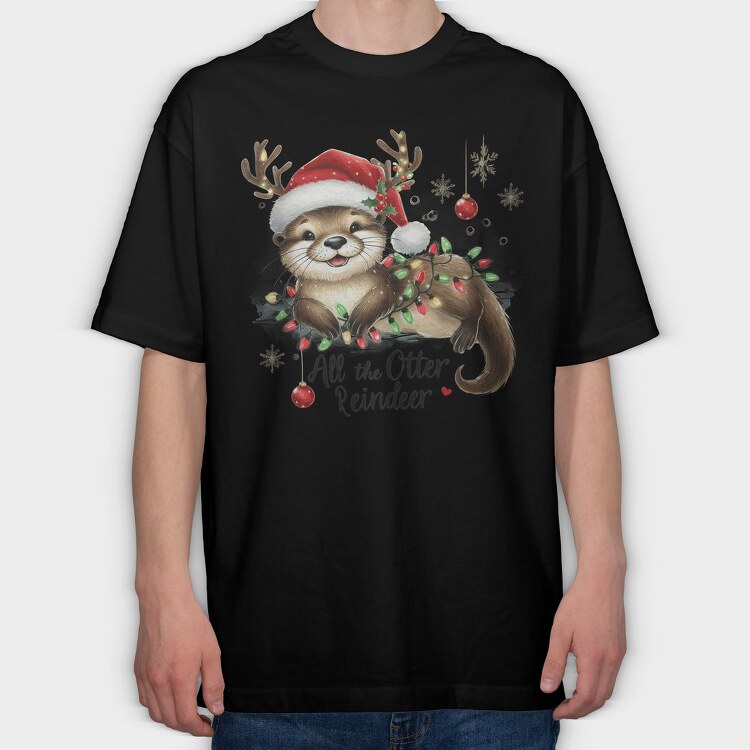 All The Otter Reindeer, Tricou Oversize Barbati (Unisex)
