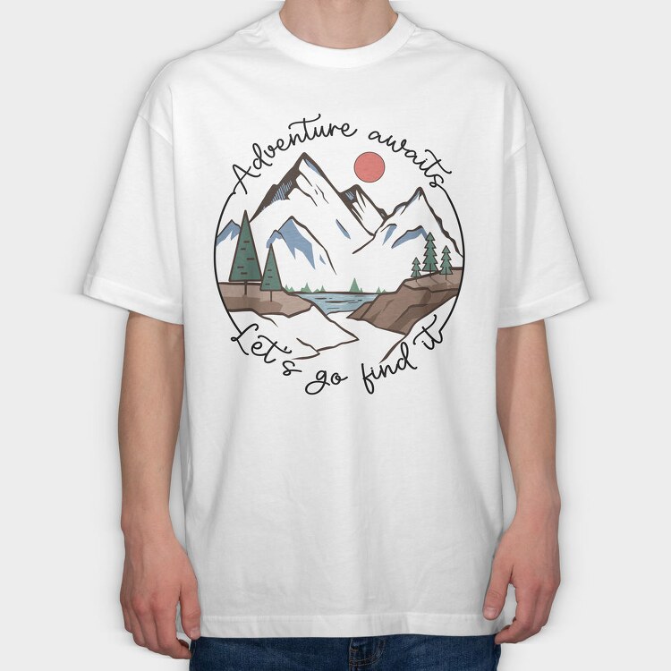 Adventure Awaits Lets Go Find It, Tricou Oversize Barbati (Unisex)