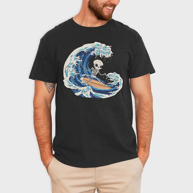 Skull Surfing, Tricou Barbati (Unisex)