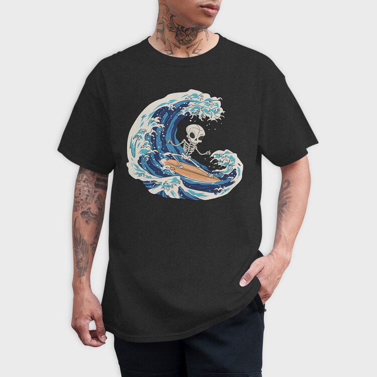 Skull Surfing, Tricou Barbati (Unisex)