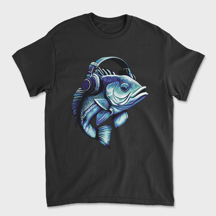 Bass Fish Headphones, Tricou Barbati (Unisex)