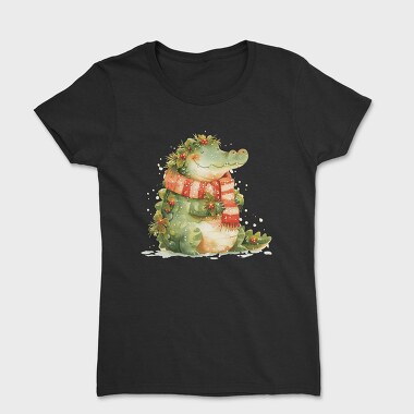 Alligator Christmas Wreath, Tricou Femei