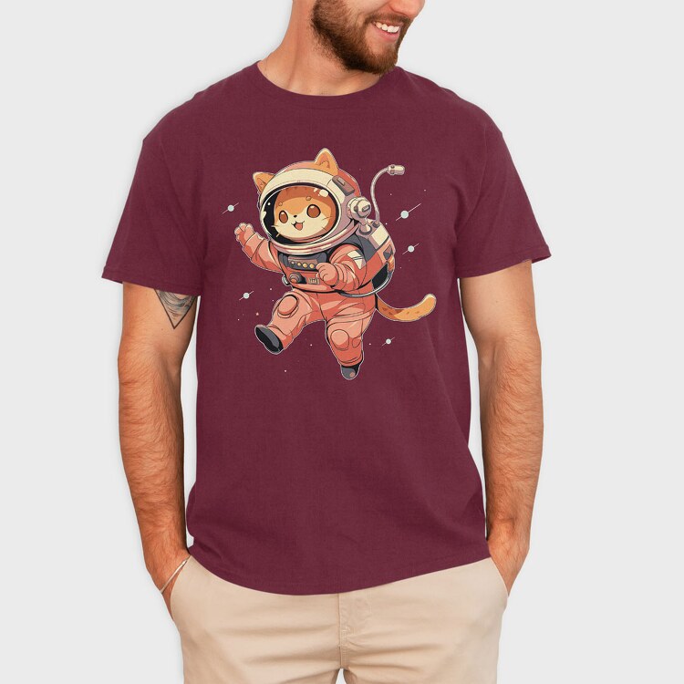 Cute Cat in Space, Tricou Barbati (Unisex)