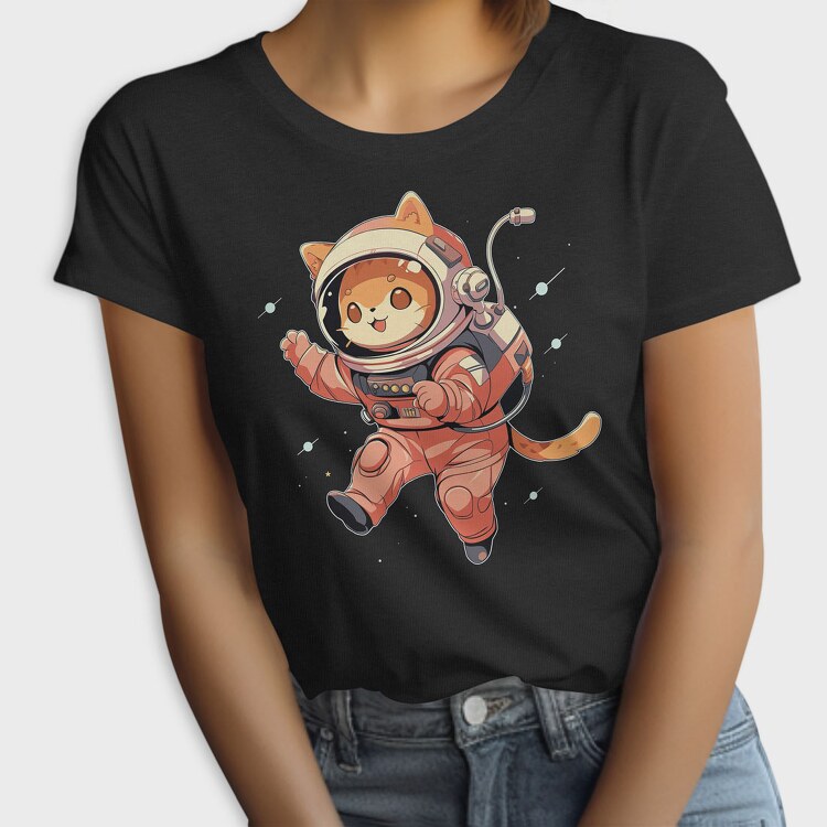 Cute Cat in Space, Tricou Femei