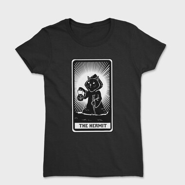 Cat Tarot Card Fantasy The Hermit, Tricou Femei