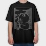 Tea Cat Chalk, Tricou Oversize Barbati (Unisex)