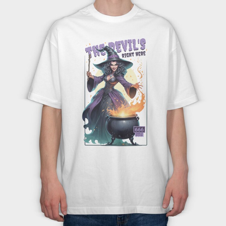 The Devil S Right Here, Tricou Oversize Barbati (Unisex)