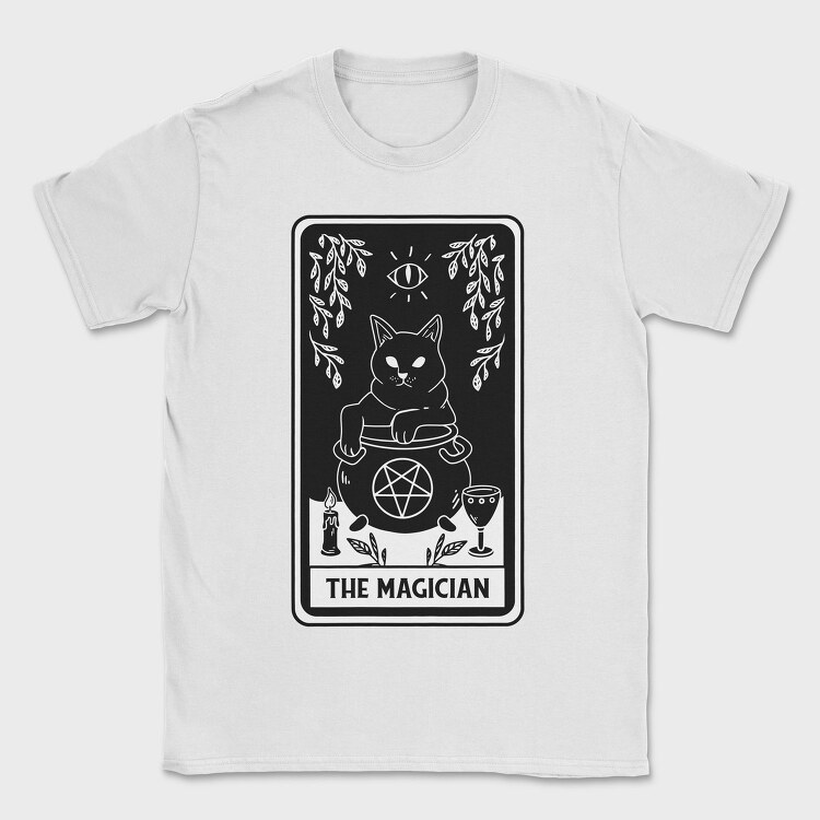 The Magician Tarot Card Cat, Tricou Barbati (Unisex)