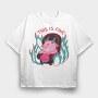 This Is Fine Baphomet Meme, Tricou Oversize Barbati (Unisex)