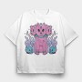 Three Headed Dog Pastel Goth Pink, Tricou Oversize Barbati (Unisex)