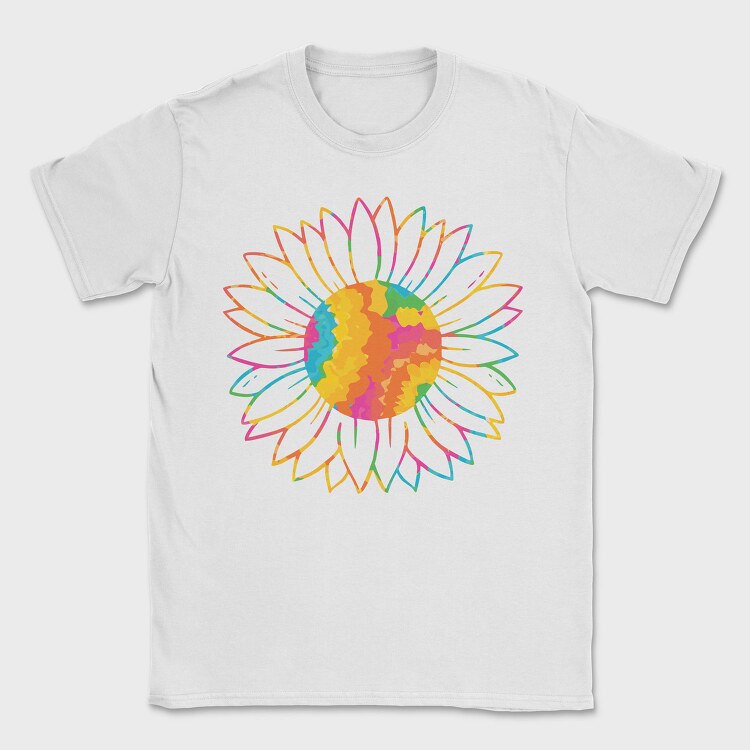 Tie Dye Sunflower, Tricou Barbati (Unisex)