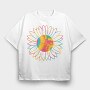 Tie Dye Sunflower, Tricou Oversize Barbati (Unisex)