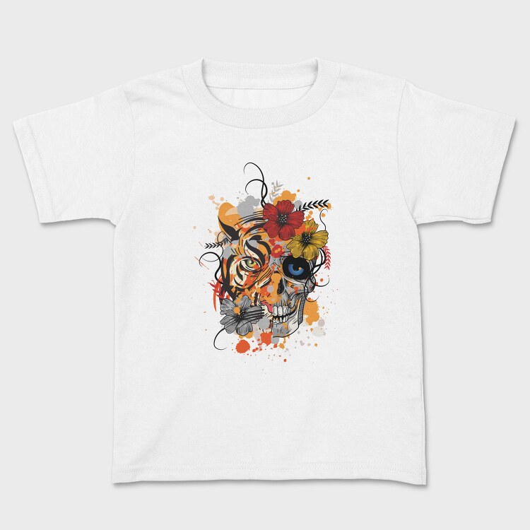 Tiger And Skull Abstract 001, Tricou Copii