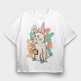Tired Rabbit Bad Mood Bunny, Tricou Oversize Barbati (Unisex)