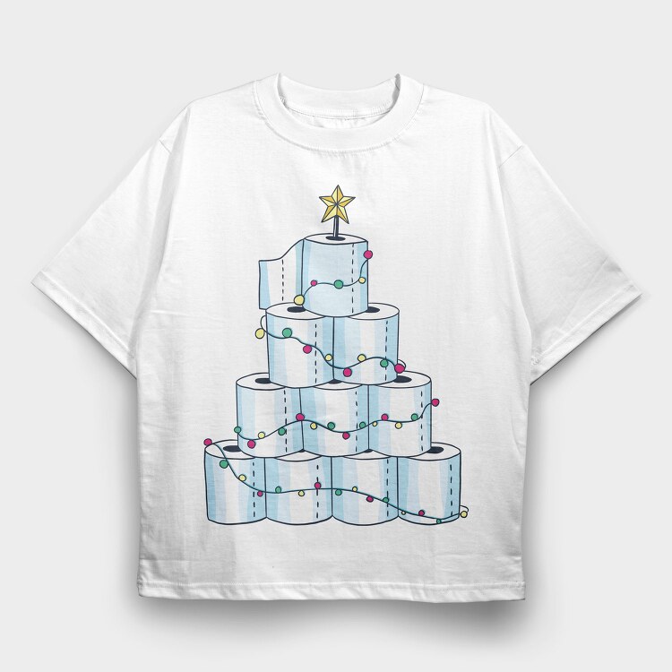 Toilet Paper Christmas Tree, Tricou Oversize Barbati (Unisex)