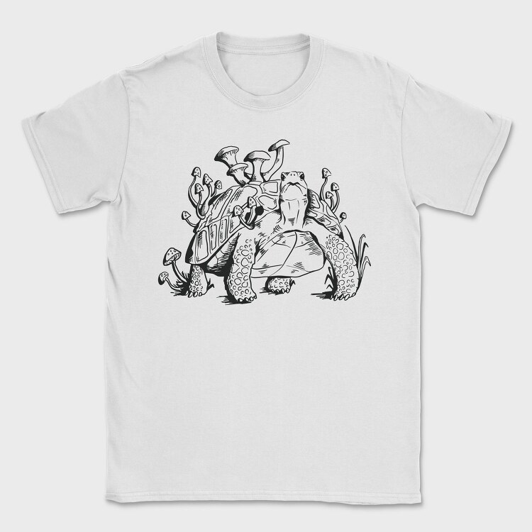 Tortoise With Mushrooms Turtle, Tricou Barbati (Unisex)