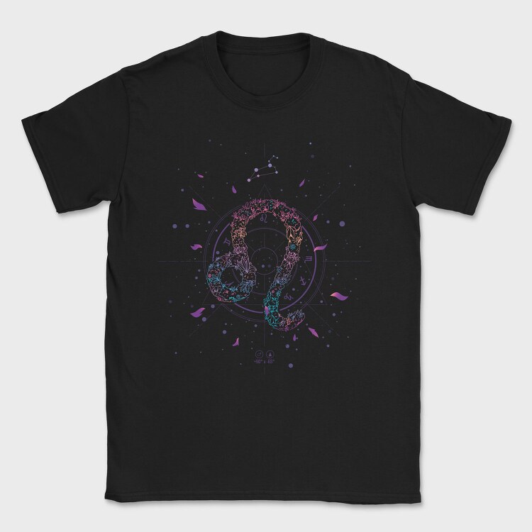 Leo Floral Zodiac Sign 05, Tricou Barbati (Unisex)
