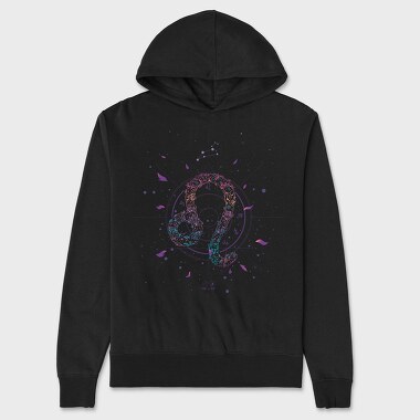 Leo Floral Zodiac Sign 05, Hanorac Oversize Barbati (Unisex)
