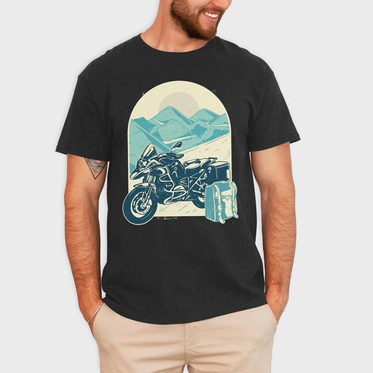 Motorcycle Adventure, Tricou Barbati (Unisex)