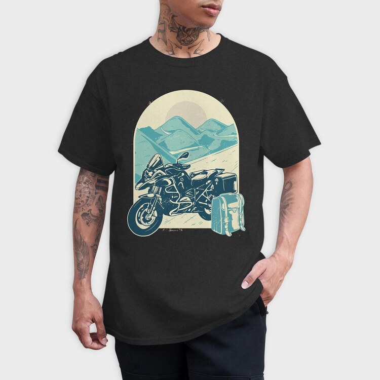 Motorcycle Adventure, Tricou Barbati (Unisex)