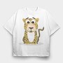 Leopard Cartoon Vibes, Tricou Oversize Barbati (Unisex)