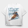 Let'S Ski Skier, Tricou Oversize Barbati (Unisex)