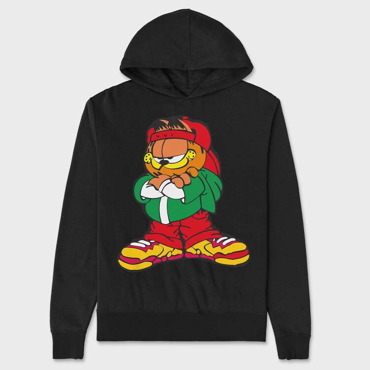 Cartoon Retro Garfield 2, Hanorac Oversize Barbati (Unisex)