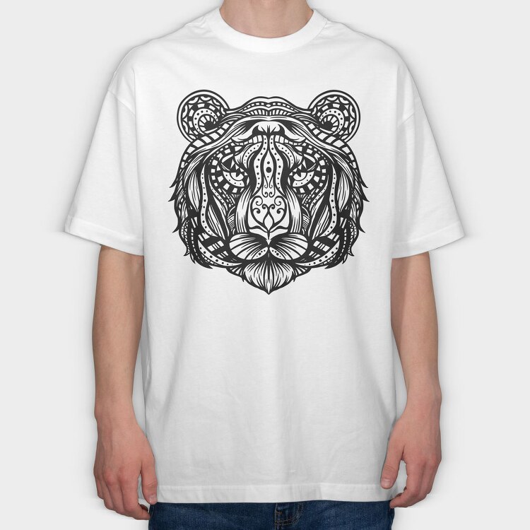 Tiger Mandala, Tricou Oversize Barbati (Unisex)