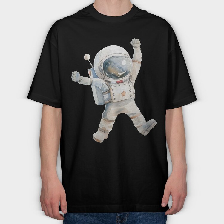 Astronaut Space Jump, Tricou Oversize Barbati (Unisex)