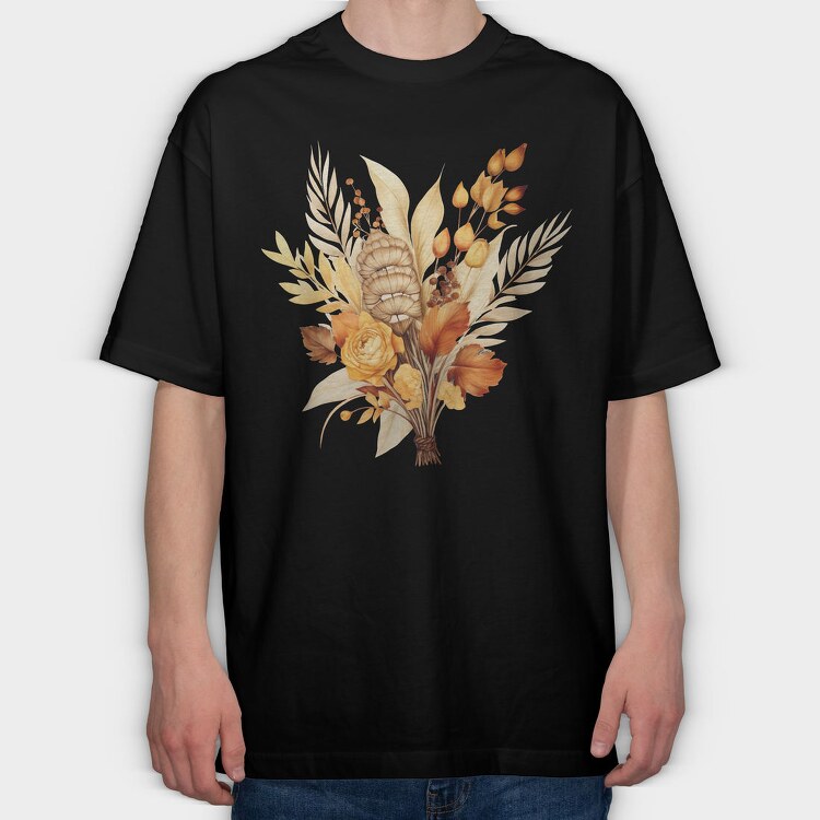 Autumn Floral Symphony, Tricou Oversize Barbati (Unisex)
