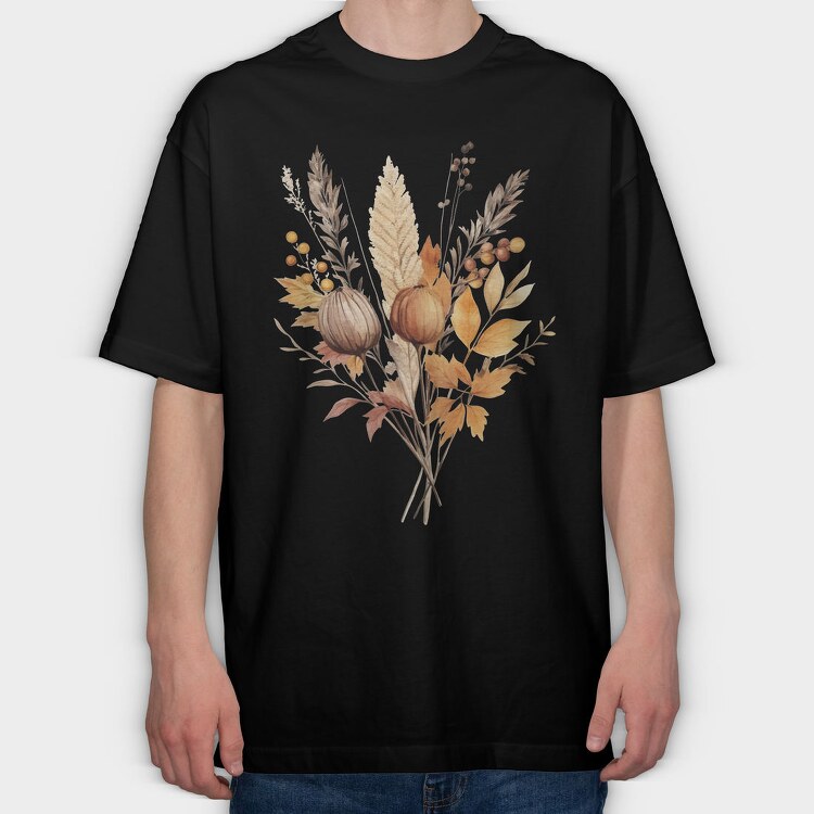 Autumn Dried Flowers, Tricou Oversize Barbati (Unisex)