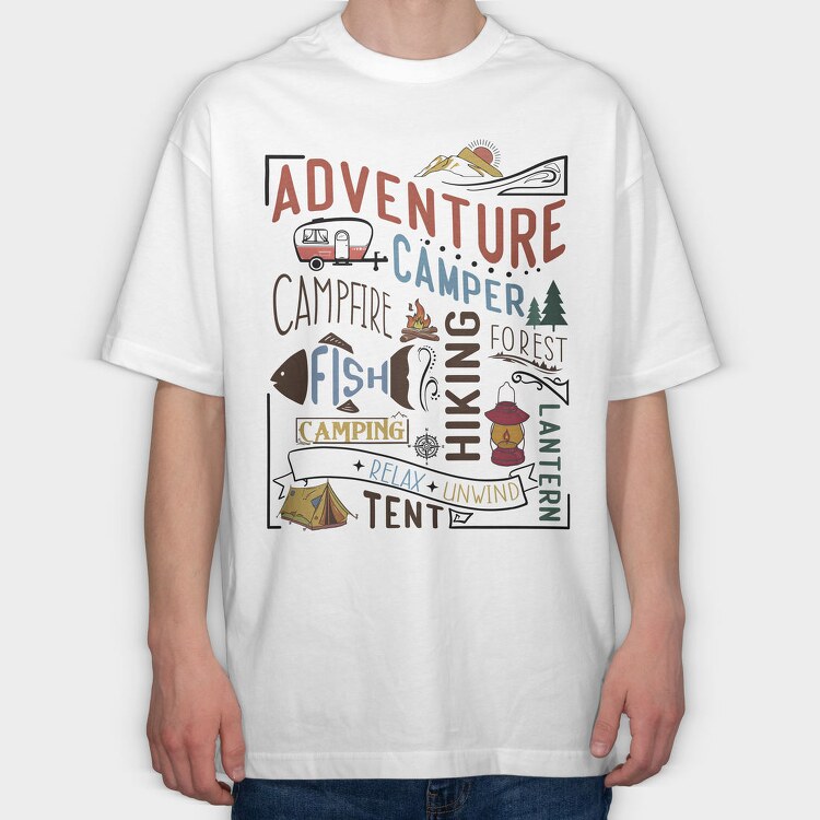 Adventure Camping Forest, Tricou Oversize Barbati (Unisex)