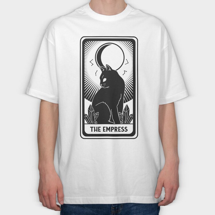The Empress Tarot Card Cat, Tricou Oversize Barbati (Unisex)