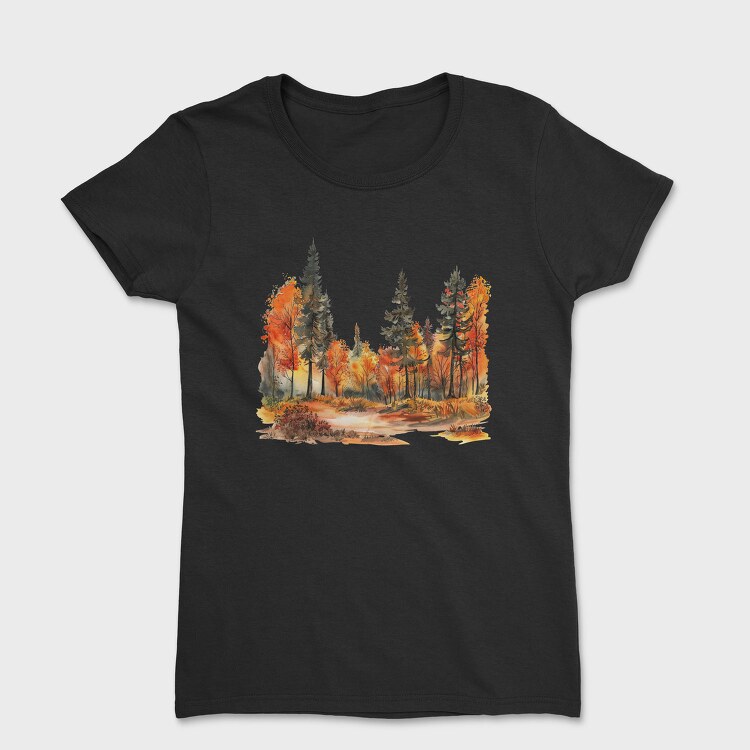 Autumn Forest Clipart, Tricou Femei