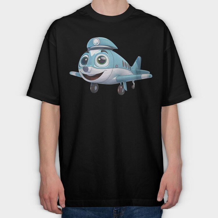Airplane Face Clipart, Tricou Oversize Barbati (Unisex)