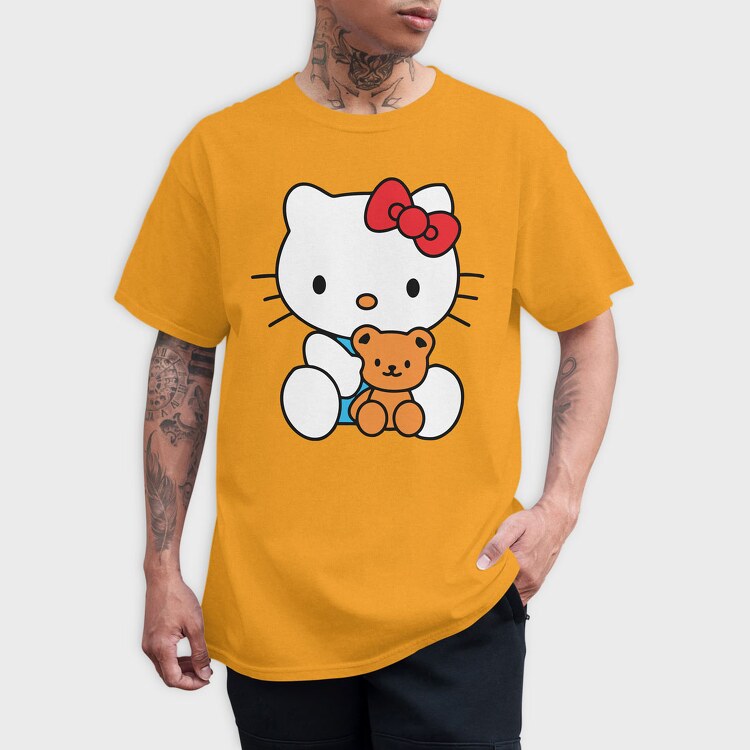 Cartoon Retro Hello Kitty 5, Tricou Barbati (Unisex)