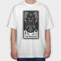 The Magician Tarot Card Cat, Tricou Oversize Barbati (Unisex)