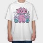Three Headed Dog Pastel Goth Pink, Tricou Oversize Barbati (Unisex)