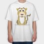 Leopard Cartoon Vibes, Tricou Oversize Barbati (Unisex)
