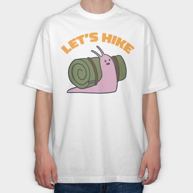 Let'S Hike Snail, Tricou Oversize Barbati (Unisex)